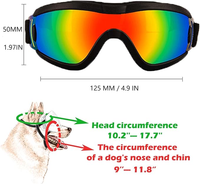 Medium Dog Sunglasses with Adjustable Strap UV Protection, Winproof Puppy Sunglasses, Suitable for Dogs Eyes Protection,Soft Dog Goggles