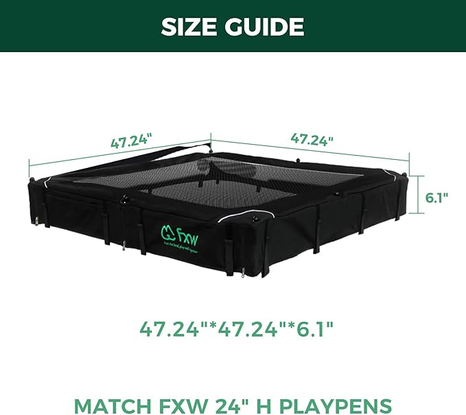 FXW Homeplus Unleashed Indoor Dog Playpen - Stress-Free and Safe Play, Heavy Duty 24 Inch 8 Wire Panels with Playpen Cover for Puppy and Small Dogs, Black│Patented