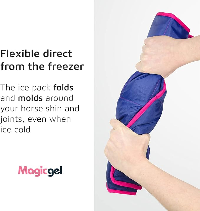 Magic Gel Horse Ice Pack with Carry Case - Single Ice Boots | Cooling Horse Leg Wraps for Hock, Ankle, Knee, Legs, Boots, and Hooves | Horse Tack & Horse Supplies & Ideal Gift for Horse Lovers Women