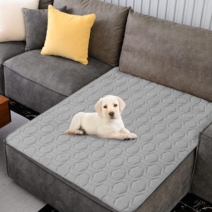 Waterproof and Non-Slip Dog Bed Cover and Pet Blanket Sofa Pet Bed Mat ,car Incontinence Mattress Protectors Furniture Couch Cover for Most Cats Dogs,Pets(52x82-Light Grey)