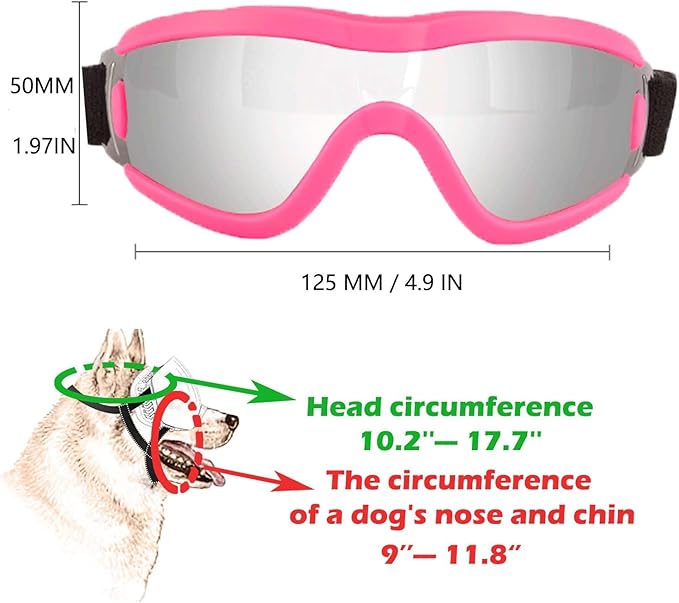 Medium Dog Sunglasses with Adjustable Strap UV Protection, Winproof Puppy Sunglasses, Suitable for Dogs Eyes Protection,Soft Dog Goggles