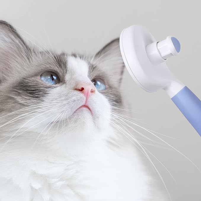 Cat Brush cat grooming supplies Gently Removes Loose Undercoat Mats, Tangled Hair and Soothes Skin. Ideal for Long and Short Haired Pets. (Blue)