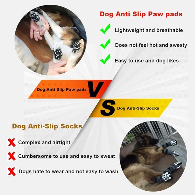 Dog Paw Pads Anti-Slip Paw Protector,15 Sets-60 Pads Keeps Dogs from Slipping On Hardwood Floors,Traction Control Non-Skid Stronger Adhesive for Senior Dogs and Weak Paws Multicolor L