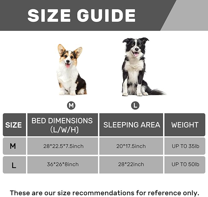 Hollypet Orthopedic Dog Bed for Large Dogs, Supportive Foam Pet Couch with Removable Washable Cover and Non-Slip Bottom, Waterproof Lining Sofa Bed, Khaki, L (36 * 26 * 8)