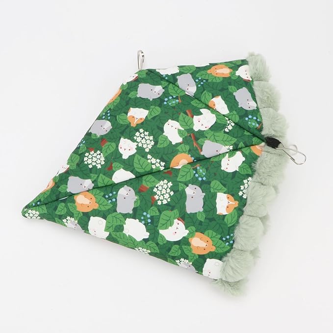 Wontee Bird Nest House Winter Warm Hanging Hammock Bird Bed Snuggle Hut for Parakeets Budgies Caique Conures Cockatiels (Large, Green)