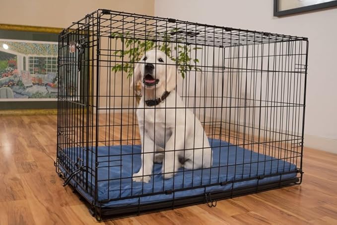 K9 Ballistics Tough Ripstop Orthopedic Dog Crate Bed - Durable Pad with Washable Cover, for Wire Crates, Tie-Downs Included, Size: Small 29"x18", Obsidian Black