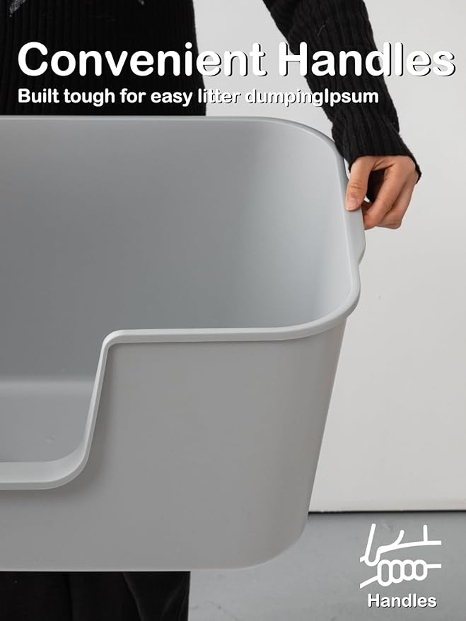 Extra Large Cat Litter Box with High Sides - Splash-Proof Design for Big Cats & Multi-Cat Homes, 24.6in x 16.7in x 12.8in (Green)