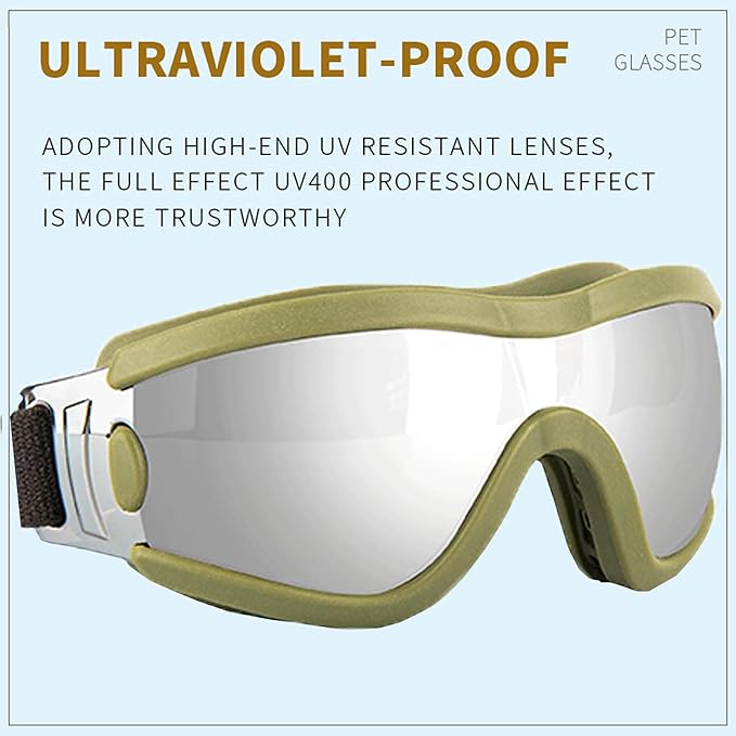 Small Dog Sunglasses with Adjustable Strap UV Protection, Winproof Puppy Sunglasses, Suitable for Dogs Eyes Protection,Soft Dog Goggles