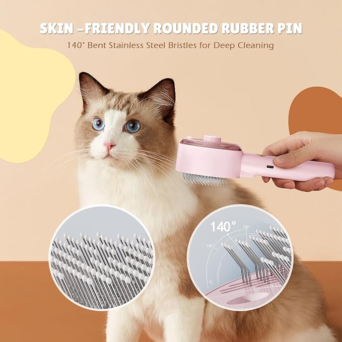 Cat Steam Brush for Shedding Spritz Defur Comb Cloud Care Cat Brush for Indoor Cats Shedding Steam Brushes for Long Short Hair Cats Dogs 2024 New Spray Pet Grooming Brushes for Massage Clean