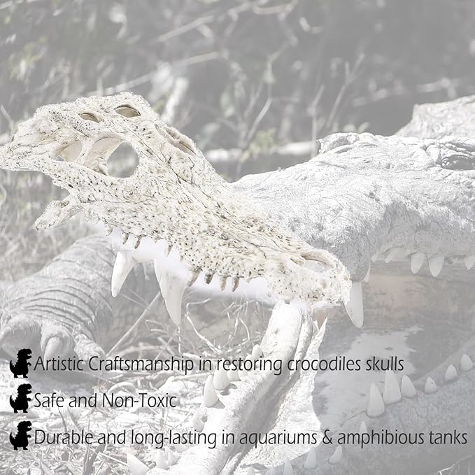Animal Skull Fish Aquarium Hideout Decorations Cave Dinosaur Reptile Ornament Halloween Dรฉcor for Terrarium Large Betta Decor Bones