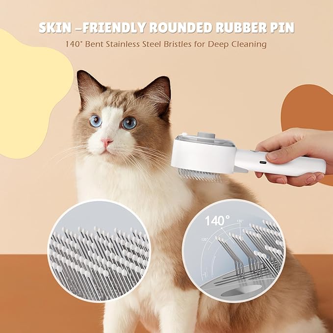 Cat Steam Brush for Shedding Spritz Defur Comb Cloud Care Cat Brush for Indoor Cats Shedding Steam Brushes for Long Short Hair Cats Dogs 2024 New Spray Pet Grooming Brushes for Massage Clean
