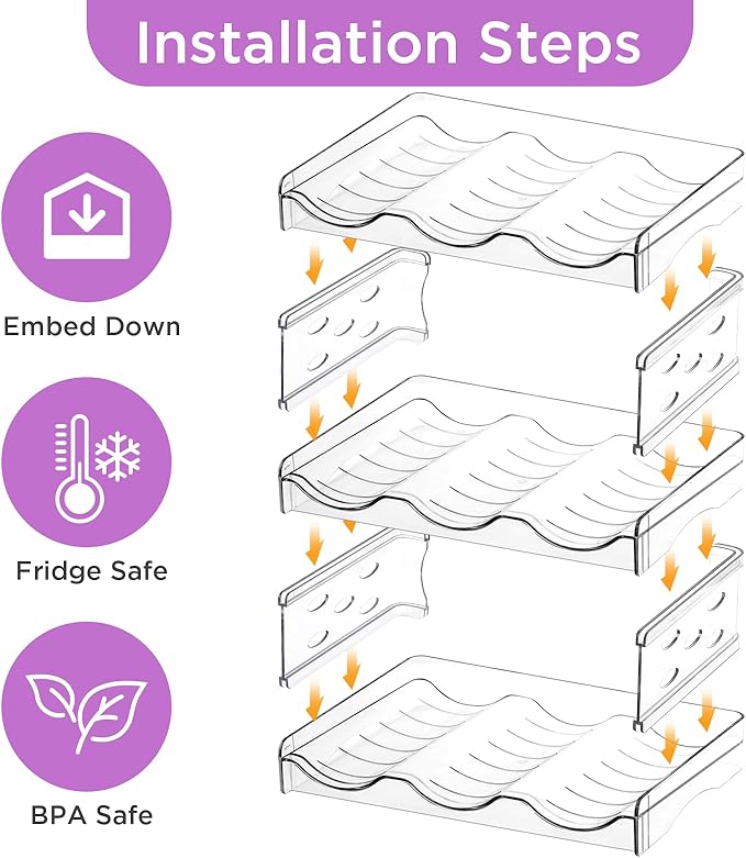 REFLYING Cat Food Can Organizer, Can Organizer for Pantry,Transparent Cat Food Storage Container Holds 54 (3.5oz) Cans, Canned Food Organizer and Storage for Countertop Kitchen Cabinet (3 Layers)
