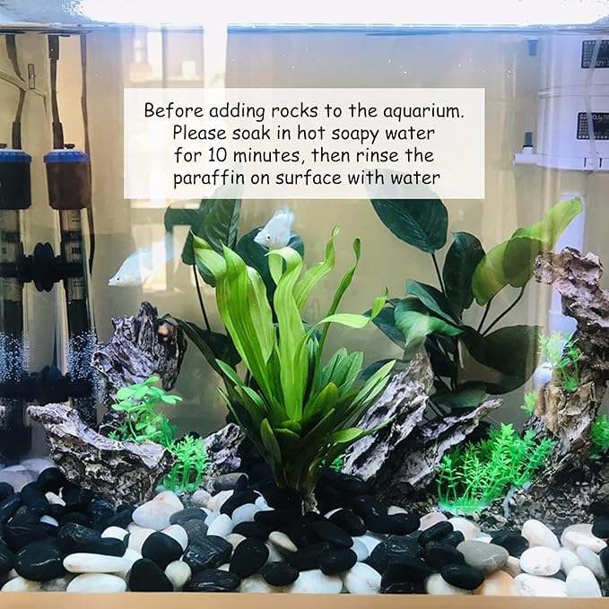 2 lbs Black Pebbles for Indoor Plants, 1-2 Inch Decorative River Rocks for Planters, Landscaping Stones, Vase Fillers and Outdoor Garden