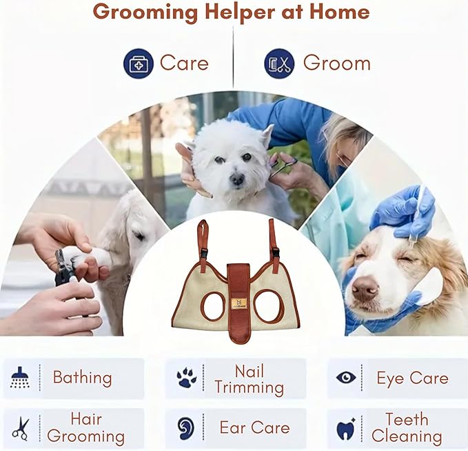 2025 2-in-1 Dog Grooming Hammock, Dog Sling, Dog Restraint for Nail Clipping, Dog Carrying Sling, Dog Hanging Harness for Nail Trimming, Small Dog Carrier Sling, Grooming Hammock, Dog Pouch Carrier