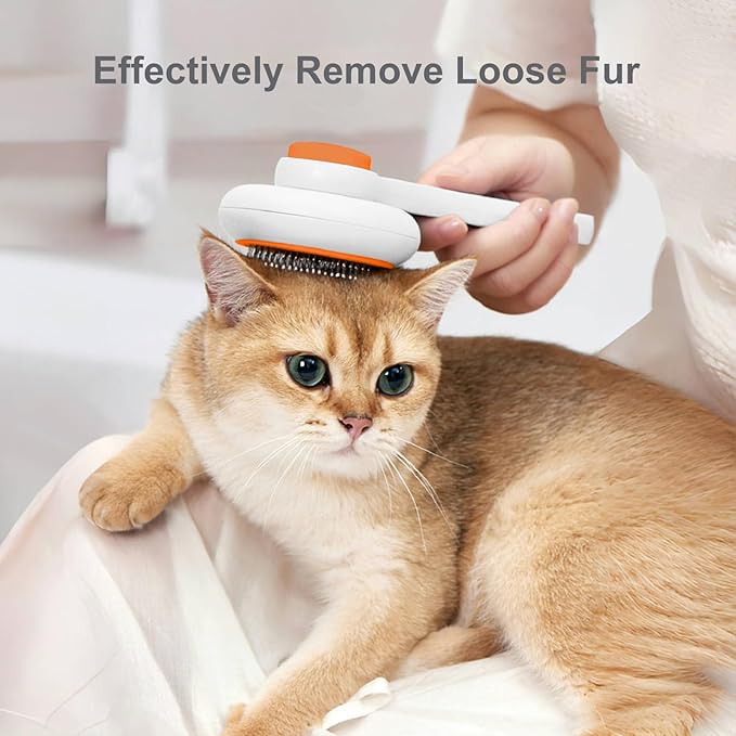Cat Brush with Release Button, Pet Grooming Brushes for Shedding, Suitable for Long and Short Haired Cats and Dogs, Easy to Remove Removes Loose Undercoat