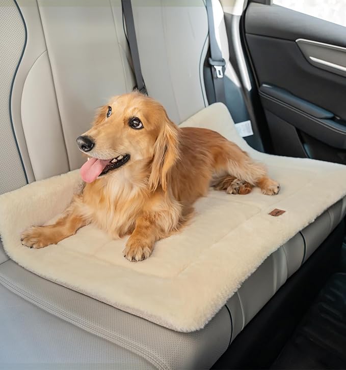 MADE 4 PETS Dog Crate Pad Bed for Medium Dogs, Washable & Reversible, Anti-Slip Kennel Mat for Cozy Sleeping, Soft Fluffy Dog Bed for Indoor & Outdoor Use, 29"x21", Beige