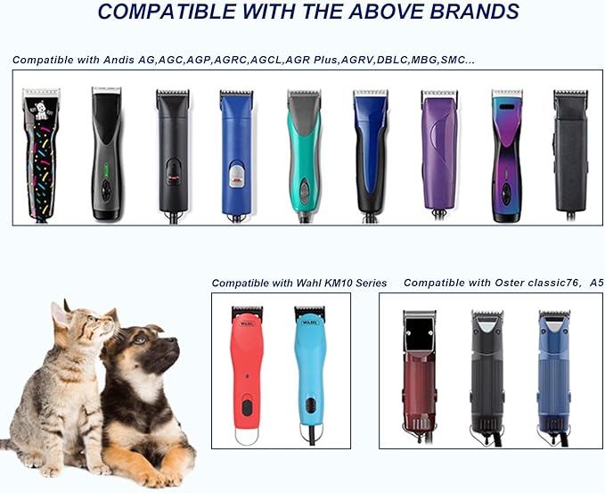 3PACK Dog Grooming Clipper Replacement Blades Compatible with Andis Pet Clipper/Oster A5/Wahl KM Series Dog Clipper,Ceramic Blade & Stainless Steel Blade (4FC+5FC+7FC)