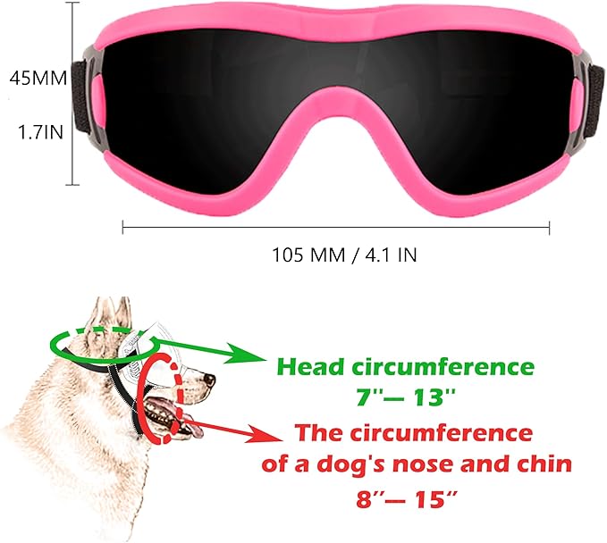 Small Dog Sunglasses with Adjustable Strap UV Protection, Winproof Puppy Sunglasses, Suitable for Dogs Eyes Protection,Soft Dog Goggles