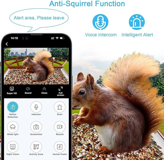 Smart Bird Feeder with Camera Solar Powered - 2K HD Live Video - AI Bird Recognition - Instant App Alerts - Weatherproof Design - Birdwatching for Nature Lovers - Capture Wildlife