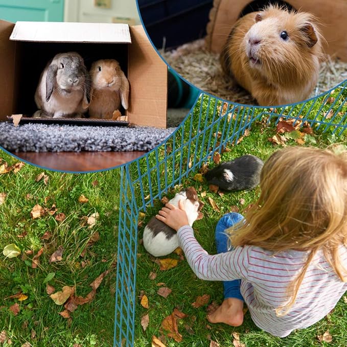 30 Tall Dog Blue Playpen Crate Fence Pet Kennel Play Pen Exercise Cage -8 Panel