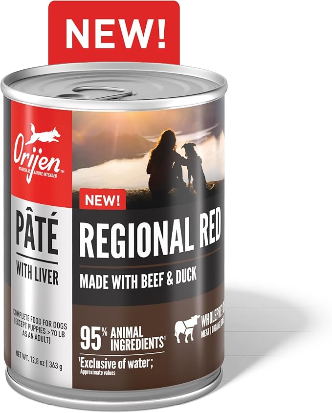 ORIJEN Pate Wet Dog Food Regional Red Recipe with Liver 12.8oz Cans (12 Count)