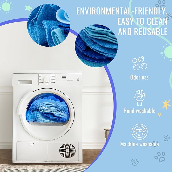 Pet Snuffle Ball, Puzzle Sniffing Interactive Dog Ball for Blind Dogs Training Stress Relief Dog Enrichment Toys Treat Machine Washable (15cm, Ocean Blue)