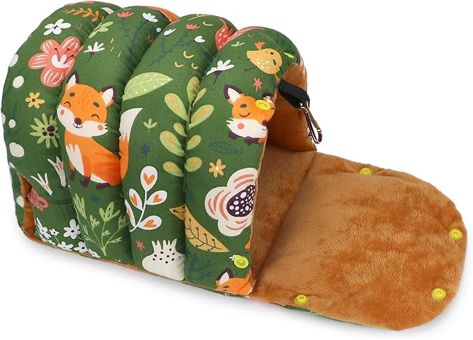 Wontee Bird Nest House Winter Warm Snuggle Hut Bird Bed Hanging Hammock for Parrots Budgies Parakeets Caique Senegal Cockatiels Conures (Medium, Green)