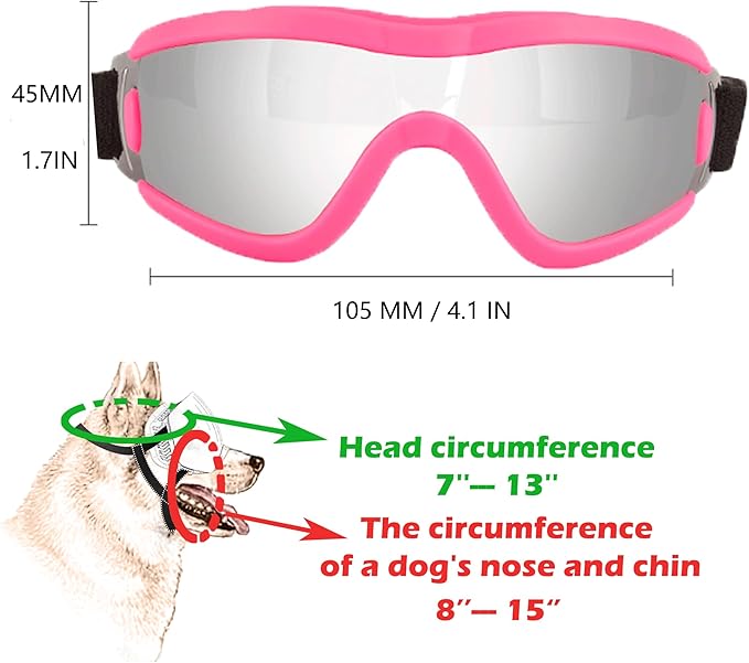 Small Dog Sunglasses with Adjustable Strap UV Protection, Winproof Puppy Sunglasses, Suitable for Dogs Eyes Protection,Soft Dog Goggles
