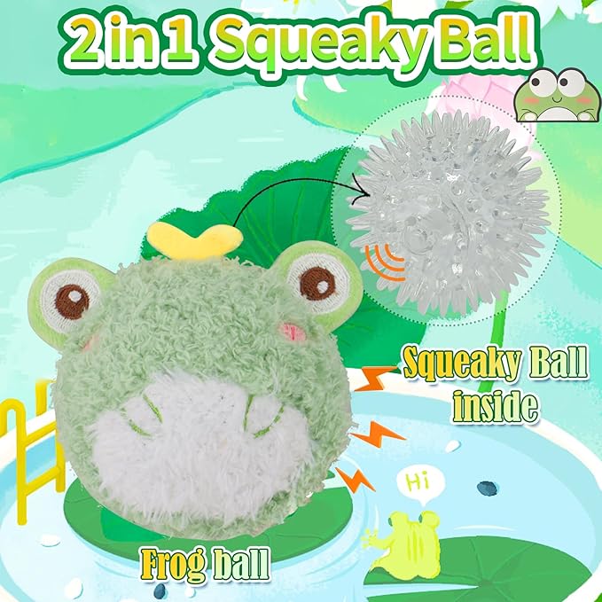 DKING 3Pack Squeaky Dog Balls,2 in1 Funny Puppy Ball Toys,Birthday Dog Toy for Small Medium Dogs (Farm Ball)