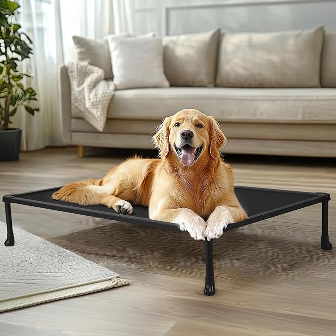 Veehoo Chew Proof Dog Bed - Large Dogs' Non-Chewable, Anti-Scratch Training Platform Hammock, Cooling Off-Ground Cots, CWC2420ACP
