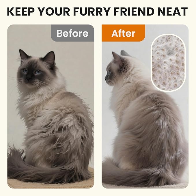 4 in 1 Cat Steam Brush for Shedding, Rechargeable Steam Brush with Foldable Handle, for Cats and Dogs Massaging and Cleaning, Multifunctional Hair Removal Comb (White)