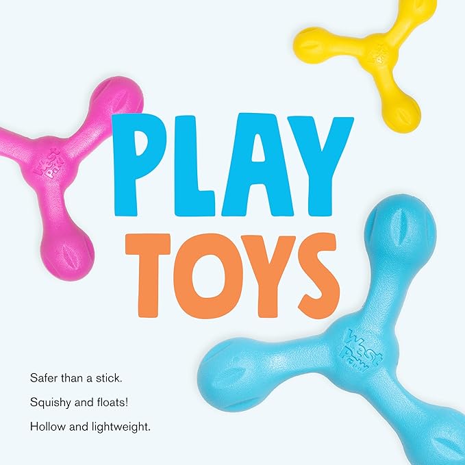 WEST PAW Zogoflex Air Skamp Tug-of-War Stick Dog Chew Toy – Hollow, Squishy Interactive Toy for Dogs, Puppies – for Chewing, Catch, Carry, Fetch, Dishwasher Safe, Latex-Free, Large 8.5", Hot Pink