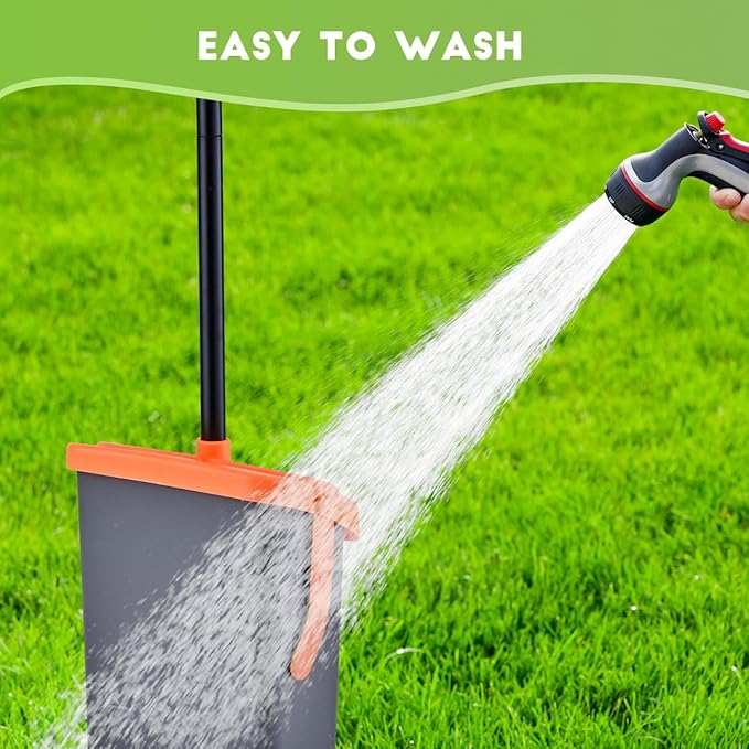 Pooper Scooper Swivel Bin & Rake Kit with 55 Waste Bags, 46" Long Handle Adjustable Portable Non-Breakable Dog Pooper Scooper Easy to Clean Pet Waste