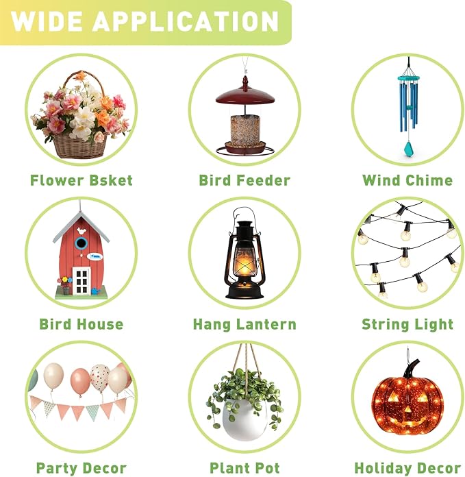 Shepherds Hooks for Outdoor 35Inch Garden Bird Feeder Pole with 2 Prongs Base for Hanging Flower Basket Plant Pot Solar Lantern Light Wind Chime Hanger for Wedding Decor 4 Pack