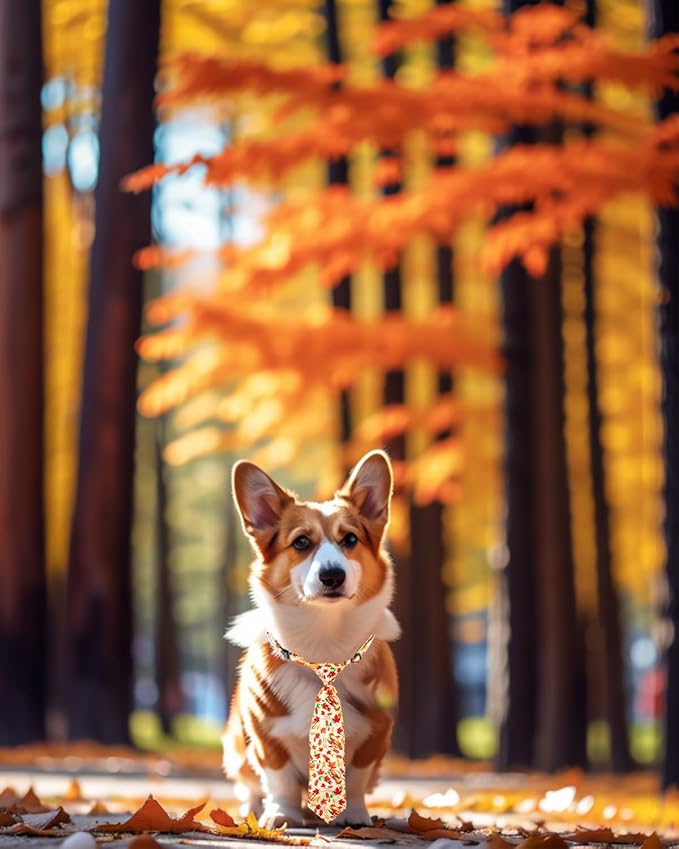 PET SHOW 10 Pack Thanksgiving Dog Ties Neckties for Large Medium Dogs Adjustable Holiday Grooming Accessories Neck Ties Bowties Girl Boy Pets Festival Costumes Puppy Party Gift Favor(Medium)