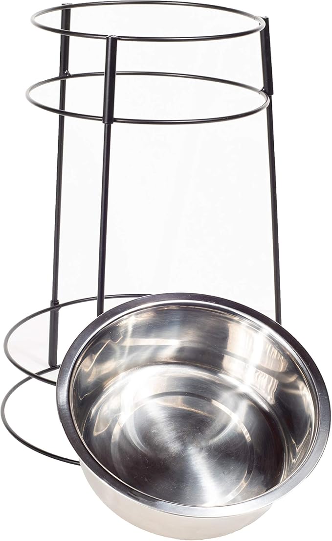 SPOT Hi Rise Single Diner Elevated Dog Feeder, 2qt Stainless Steel Bowl, Durable Wire Stand, Hygienic, Easy to Clean, Promotes Proper Posture for Tall Pets, Ideal for Medium and Large Breeds, 14.25in
