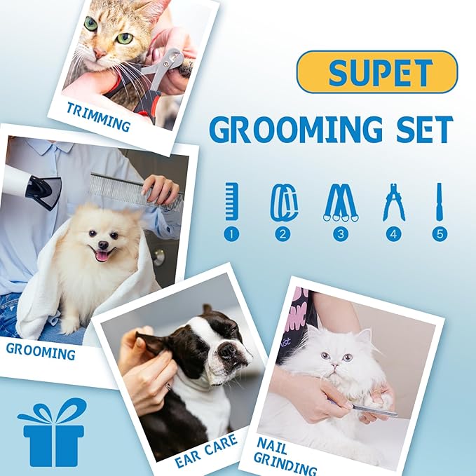 Supet Dog Grooming Hammock Harness for Dogs Cats, Relaxation Pet Nail Clipper Hammock, Restraint Dog & Small Animal Leashes Sling for Groomingk for Nail Trimming (Blue-Love, S)