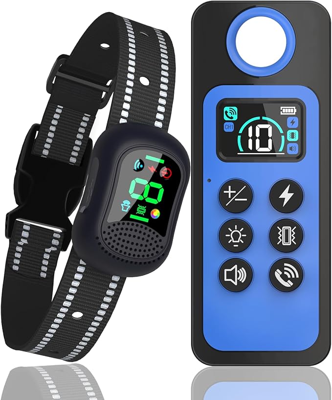 Dog Shock Collar/Medium/Small Dogs | Rechargeable Anti-Barking Training Collar,4900FT Dog Training Collar with Remote, IP67 Waterproof/4 Training Modes Adjustable Sensitivity Beep Vibration