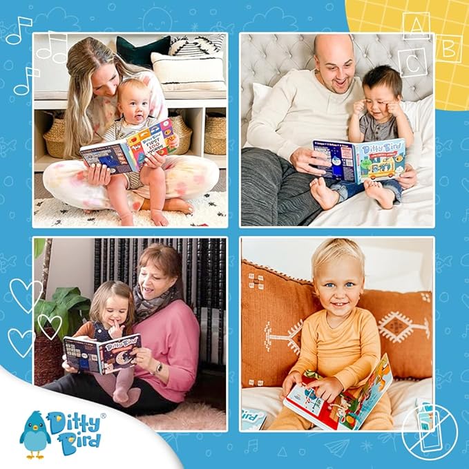 Ditty Bird Animal Sounds Book for Toddlers โ Interactive Book Featuring Cuckoo, Blue Tit, Herring Gull, Tawny Owl & Dove Sounds | Musical Board Book for Ages 1-3 | Perfect Educational Gift for Toddler