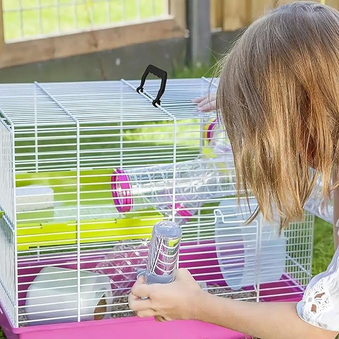 Plastic Dog Crate Pet Carrier Remove Handle Rabbit Cage Cat Carrier Plastic Handle Movable Handle (2 Blue and 2 Black) -4PCS