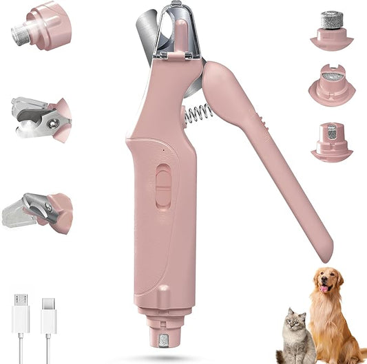 2 in 1 Cat Nail Clippers & Dog Nail Clippers Trimmers for Large Medium Small Dogs Cats Claw Trimmer Quick Sensor and Safety Guard USB Rechargeable with 2 LED Lights Dogs Nail Trimmer