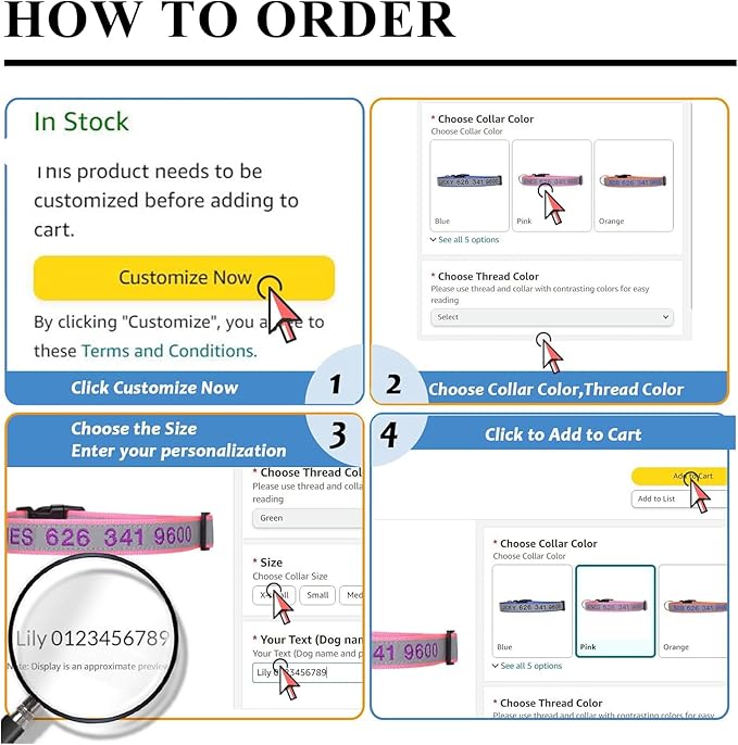 Personalized Kitten Cat Collar with Silent Slide On Silicone Name Tag | Adjustable and Durable Nylon Collar with Bell | Custom Laser Engraved Pet Name | Phone Number | Suitable for Kitten Cat