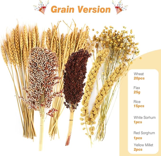 Natural Hamster Bedding, Hamster Herbs Flowers for Hamster Cage Enclosure Habitat Decor Hamster Sprays for Dwarf Syrian Guinea Hamsters Gerbil Degus or Other Small Animals(Grain Version)