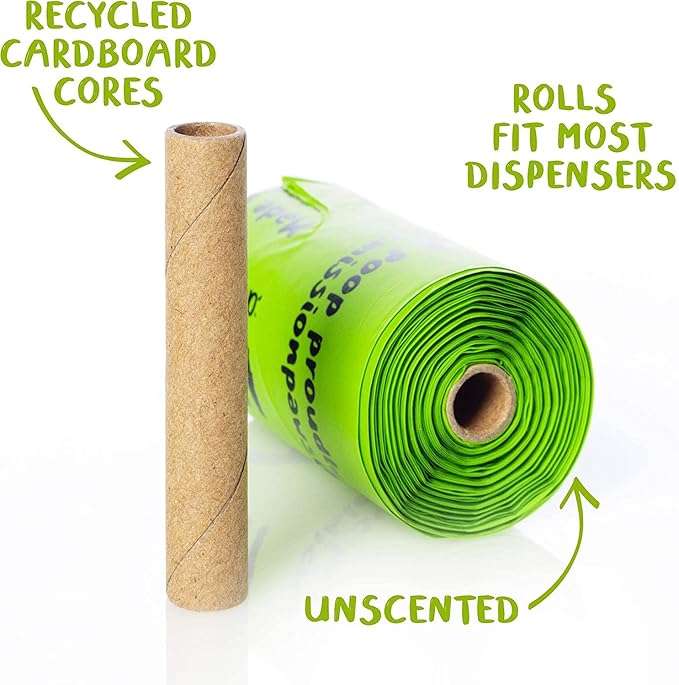 PLANET POOP Home Compostable Dog Poop Bags Extra-long with Handles 240 Un-Scented Pet Waste Bags Plastic Free, Thick Leakproof Plant-Based Doggy Bag, Cats & Dogs Pet Supplies