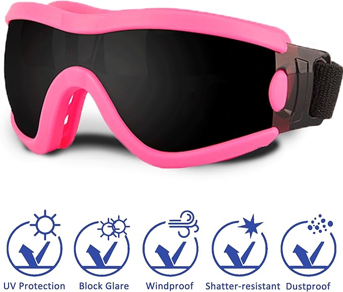 Small Dog Sunglasses with Adjustable Strap UV Protection, Winproof Puppy Sunglasses, Suitable for Dogs Eyes Protection,Soft Dog Goggles