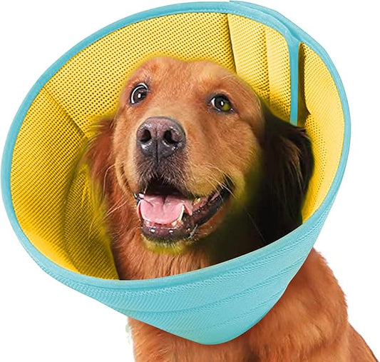 Soft Dog Cone Recovery Collars & Cones After Surgery for Medium Large Dogs, Comfy Ecollars to Stop Licking, Adjustable, Dog Ecollars for Recovery Plastic: Superior Support Fabric: Soft Comfort, XL