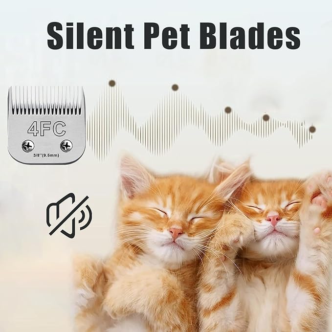 2PCS 4FC Blades Dog Grooming Blades Compatible with Andis Dog Clippers,Dog Clipper Blades Compatible with Oster A5,Wahl km10 Dog Clippers for Animal Dog Cat Horse,Stainless-Steel Blade Sharp