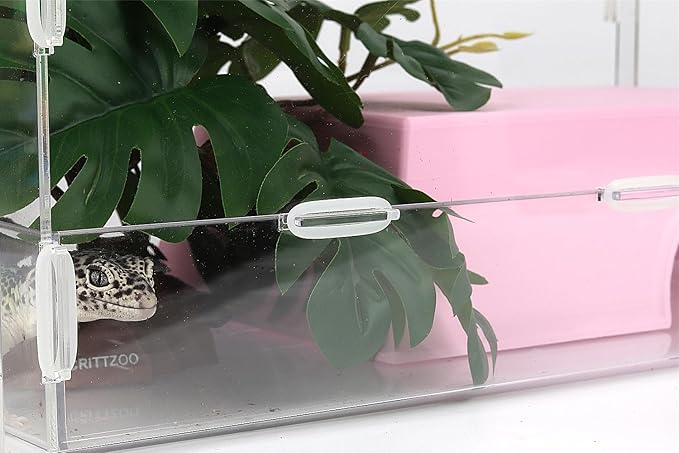 Snake Hide, Leopard Gecko Tank Accessories for Reptile Ball Python Crested Gecko Lizard Bearded Dragon - PinkHideXL