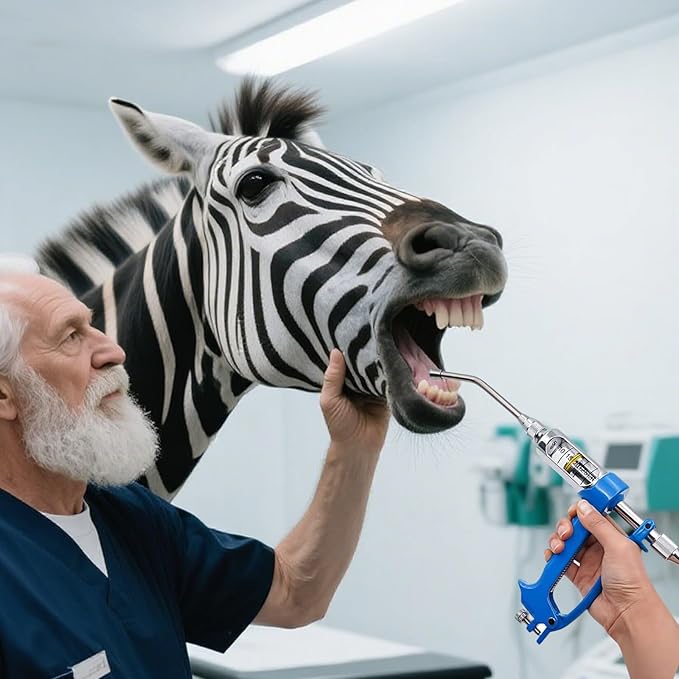 30ML Veterinary Metal Drench Gun, Feeding Gun with 2.5L Portable Tank, Adjustable Continuous Dosing Tool for Livestock, Safe Oral Dispenser for Sheep, Horses, Pigs, Cattle