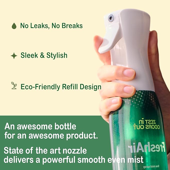 House of Zest FreshAir Home&Pets – Eliminate household odors,from trash,laundry,bathroom/diaper stink,and pet funk.Chemical Free,made with plant-based ingredients, with light citrus scent.2pk 32fl oz